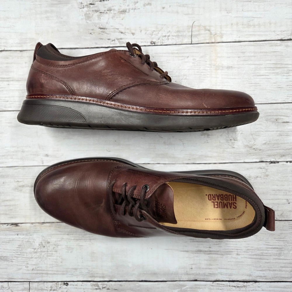 Samuel‎ Hubbard Oxford Mens 11.5M Brown Hubbard Free M2165 Leather Comfort Derby